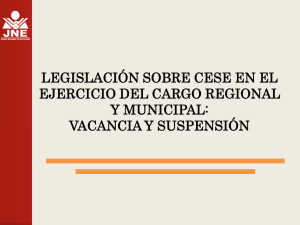 Legislación sobre cese en el ejercicio del cargo regional y municipal