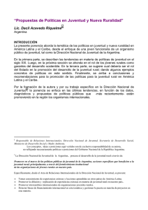 “Propuestas de Políticas en Juventud y Nueva Ruralidad”