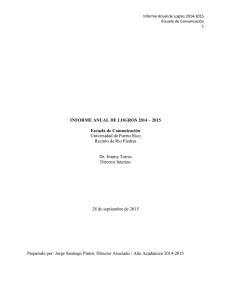 Informe anual 2014-15 - Escuela de Comunicación