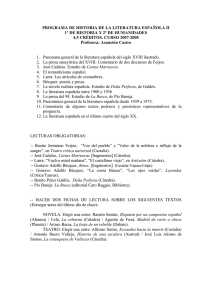 PROGRAMA DE HISTORIA DE LA LITERATURA ESPAÑOLA II 1º