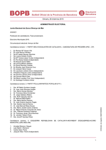Dimarts, 28 d`abril de 2015 ADMINISTRACIÓ ELECTORAL Junta