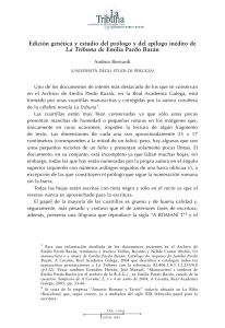 Edición genética y estudio del prólogo y del epílogo inédito de La