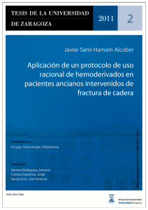 Aplicación de un protocolo de uso racional de hemoderivados en