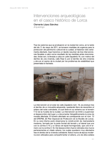 Intervenciones arqueológicas en el casco histórico de Lorca