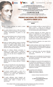 Premio Nacional de Literatura Gilberto Owen 2013