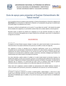 Guia Salud mental - Licenciatura en Enfermería