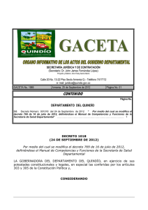 decreto 001018 de 2012 - Gobernación del Quindio