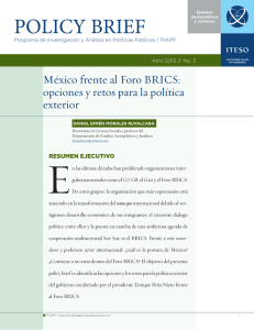 México frente al Foro BRICS: opciones y retos para la política exterior.