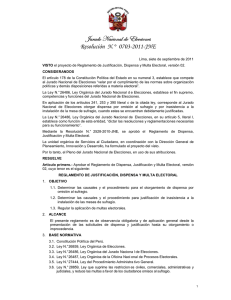 REGLAMENTO DE JUSTIFICACION Y DISPENSA-RES N 703-2011