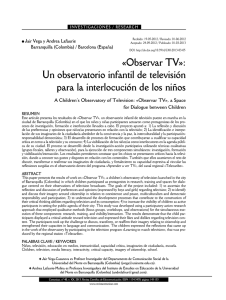 «Observar TV»: Un observatorio infantil de televisión para la