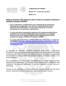 México, DF, 10 de enero de 2016 Reglas de Operación