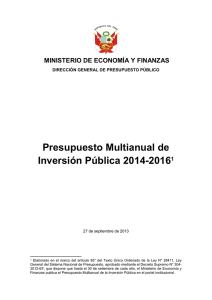 Presupuesto Multianual de Inversión Pública 2014-2016