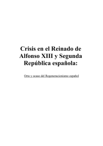 Crisis en el Reinado de Alfonso XIII y Segunda República española: