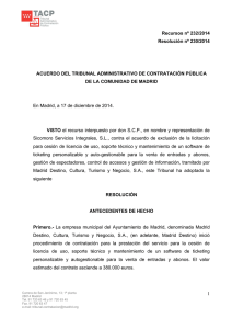 Resolución 230/2014, de 19 de diciembre.