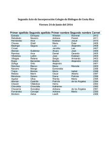 Segundo Acto de Incorporación Colegio de Biólogos de Costa Rica