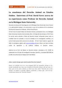 La enseñanza del Derecho Animal en Estados Unidos. Entrevista al