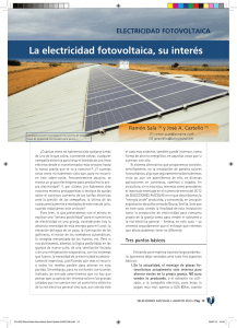 La electricidad fotovoltaica, su interés
