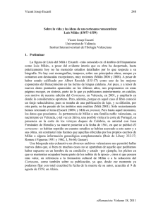 Vicent Josep Escartí eHumanista: Volume 18, 2011 248 Sobre la