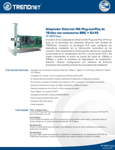 Adaptador Ethernet ISA Plug-and-Play de 16-bits con