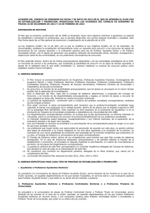 Plan UCM 2012 de estabilización y promoción, aprobado en