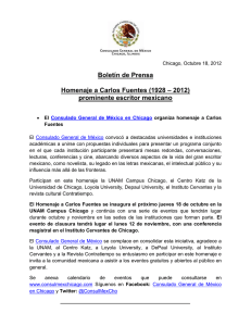 Boletín de Prensa Homenaje a Carlos Fuentes (1928 – 2012