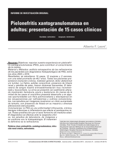 Pielonefritis xantogranulomatosa en adultos: presentación de 15