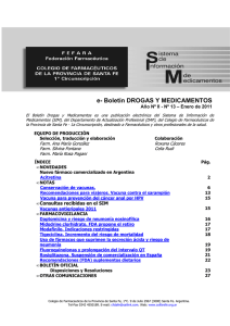 e-BOLETIN DE DROGAS Y MEDICAMENTOS – Enero 2011