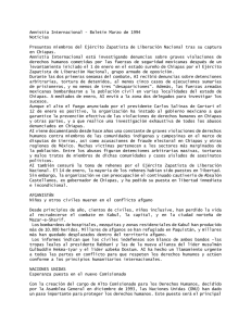 Amnistía Internacional - Boletín Marzo de 1994 Noticias Presuntos