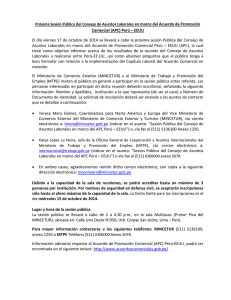 Comercial (APC) Perú – EEUU El día viernes 17 de octubre de 2014