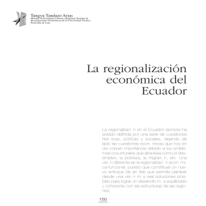 La regionalización económica del Ecuador
