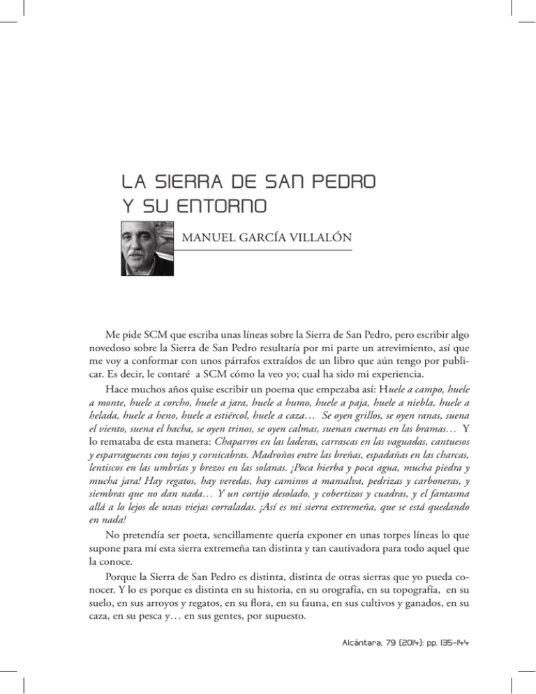 La Sierra De San Pedro Y Su Entorno Manuel Garc a Villal n 