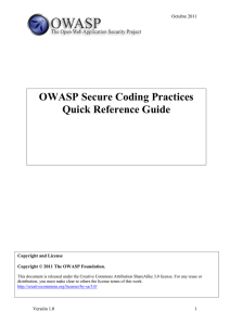 OWASP Secure Coding Practices Quick Reference Guide