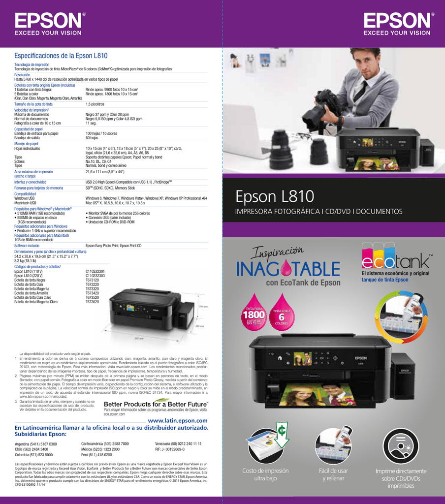Epson L810 - Prisa S.A.