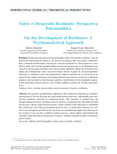 Sobre el desarrollo resiliente: perspectiva psicoanalítica.