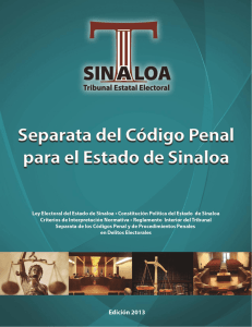 Código Penal - Tribunal Electoral de Sinaloa