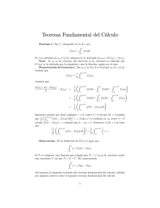 Notas del Teorema Fundamental del Cálculo