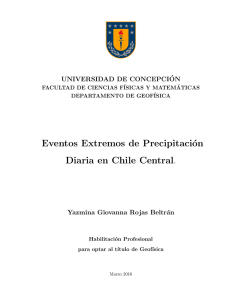 Eventos Extremos de Precipitación Diaria en Chile Central.
