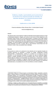 Problemas, desafíos y oportunidades para la protección