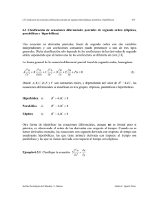 6.3 Clasificación de ecuaciones diferenciales parciales