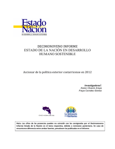 Accionar de la política exterior costarricense en 2012.