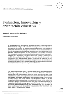 Evaluación, innovación y orientación educativa