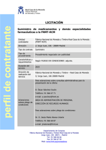Lic suministro medicamentos 2015 - Fábrica Nacional de Moneda y