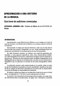 APROXIMACION A UNA HISTORIA DE LA MUSICA. Guía breve de