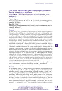 Ciencia de la Sostenibilidad - Revista Iberoamericana de Educaci&oacute;n