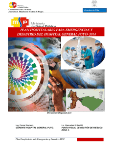 plan de emergencias y desastres del hospital general puyo octubre