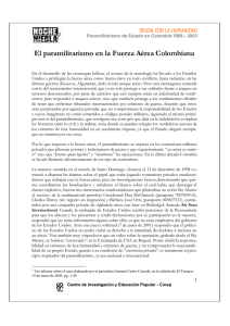 El paramilitarismo en la Fuerza Aérea Colombiana