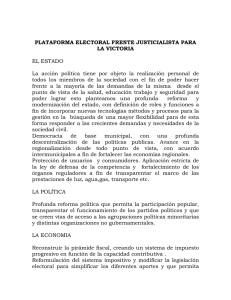 PLATAFORMA ELECTORAL FRENTE JUSTICIALISTA PARA LA