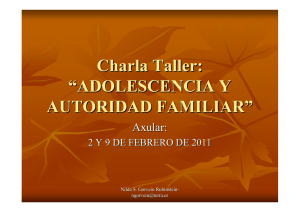 Charla Taller: “ADOLESCENCIA Y AUTORIDAD FAMILIAR”