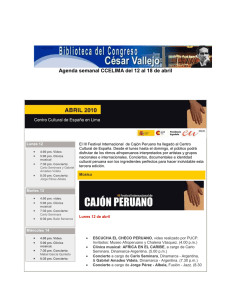 Agenda semanal CCELIMA del 12 al 18 de abril