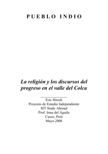 La Religión y los Discursos del Progreso en el Valle del Colca